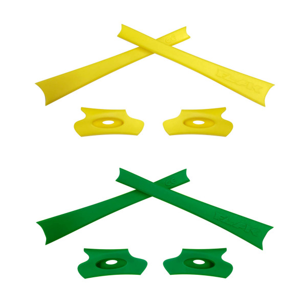 HKUCO Yellow/Green Replacement Rubber Kit For Oakley Flak Jacket /Flak Jacket XLJ  Sunglass Earsocks  