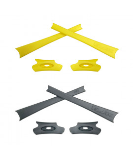 HKUCO Yellow/Grey Replacement Rubber Kit For Oakley Flak Jacket /Flak Jacket XLJ  Sunglass Earsocks  