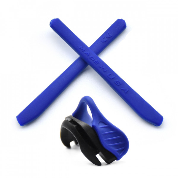 HKUCO Blue Replacement Silicone Leg And Blue Nose Pads For Oakley EVZero OO9308 Earsocks Rubber Kit