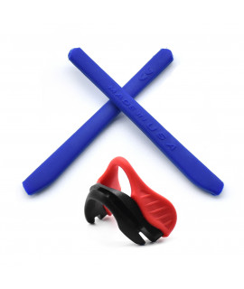 HKUCO Blue Replacement Silicone Leg And Red Nose Pads For Oakley EVZero Earsocks Rubber Kit