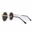 HKUCO Gold color Round Metal Frame Double Circle Design Silver Mirrored Lenses Sunglasses