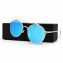 HKUCO Gold color Fashionable Metal Frame popular Design Blue Mirrored Lenses Sunglasses