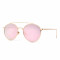 HKUCO Gold color Fashionable Metal Frame popular Design Pink Mirrored Lenses Sunglasses