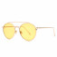 HKUCO Gold color Fashionable Metal Frame popular Design Transparent yellow Lenses Sunglasses