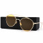 HKUCO Gold color Fashionable Metal Frame popular Design Transparent yellow Lenses Sunglasses