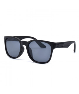 HKUCO Basic Fashion Black plastic Frame Sunglass With Polarized Black Lenses 