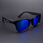 HKUCO Basic Fashion Black plastic Frame Sunglass With Polarized Blue Mirroed Lenses 