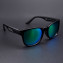 HKUCO Basic Fashion Black plastic Frame Sunglass With Polarized Green Mirroed Lenses 
