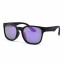 HKUCO Basic Fashion Black plastic Frame Sunglass With Polarized Purple Mirroed Lenses 