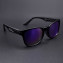 HKUCO Basic Fashion Black plastic Frame Sunglass With Polarized Purple Mirroed Lenses 