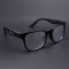 HKUCO Basic Fashion Black plastic Frame Sunglass With Transparent Lenses 