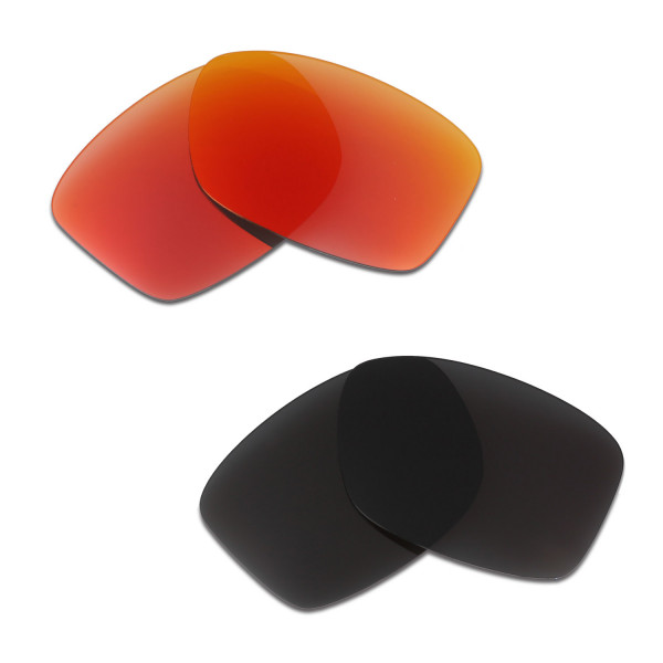HKUCO Red+Black Polarized Replacement Lenses For Oakley Jupiter Squared Sunglasses