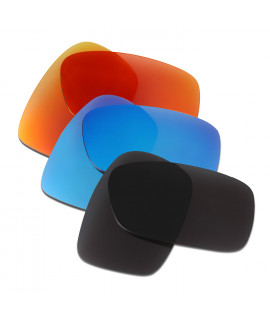 HKUCO Red+Blue+Black  Polarized Replacement Lenses for Oakley Crankcase Sunglasses