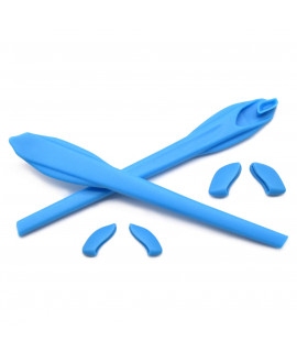 HKUCO Blue Replacement Silicone Leg Set For Oakley Flak 2.0 / Flak 2.0 XL Sunglasses Earsocks Rubber Kit