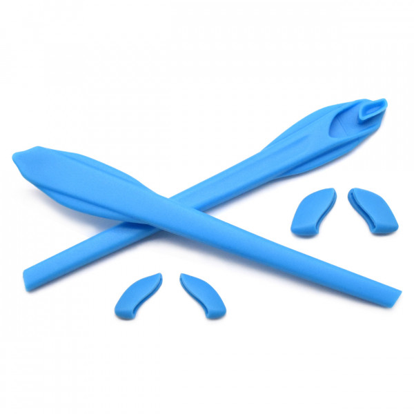 HKUCO Blue Replacement Silicone Leg Set For Oakley Flak 2.0 / Flak 2.0 XL Sunglasses Earsocks Rubber Kit