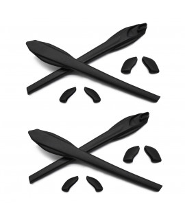 HKUCO Black 2 pcs Replacement Silicone Leg Set For Oakley Flak 2.0 XL Sunglasses Earsocks Rubber Kit