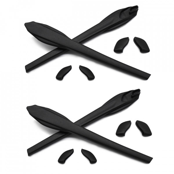 HKUCO Black 2 pcs Replacement Silicone Leg Set For Oakley Flak 2.0 XL Sunglasses Earsocks Rubber Kit