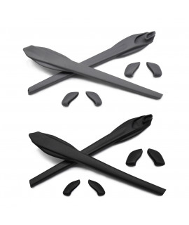 HKUCO Black/Grey Replacement Silicone Leg Set For Oakley Flak 2.0 XL Sunglasses Earsocks Rubber Kit