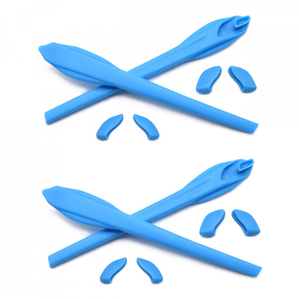 HKUCO Blue 2 pcs Replacement Silicone Leg Set For Oakley Flak 2.0 XL Sunglasses Earsocks Rubber Kit