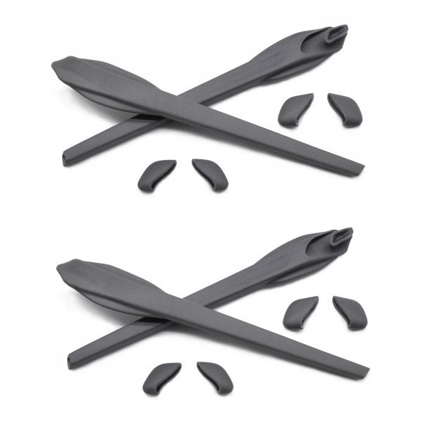 HKUCO Grey 2 pcs Replacement Silicone Leg Set For Oakley Flak 2.0 XL Sunglasses Earsocks Rubber Kit