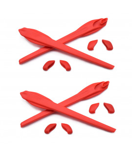 HKUCO Red 2 pcs Replacement Silicone Leg Set For Oakley Flak 2.0 XL Sunglasses Earsocks Rubber Kit